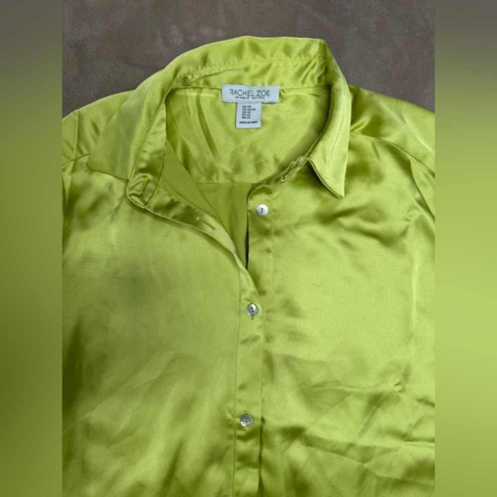 Rachel Zoe Green Casual Button Down Shirt - Picture 2 of 11